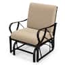 Gymax - Patio Glider Chair Outdoor Metal Glider w/ Seat & Back Cushions Backyard Poolside - Tan