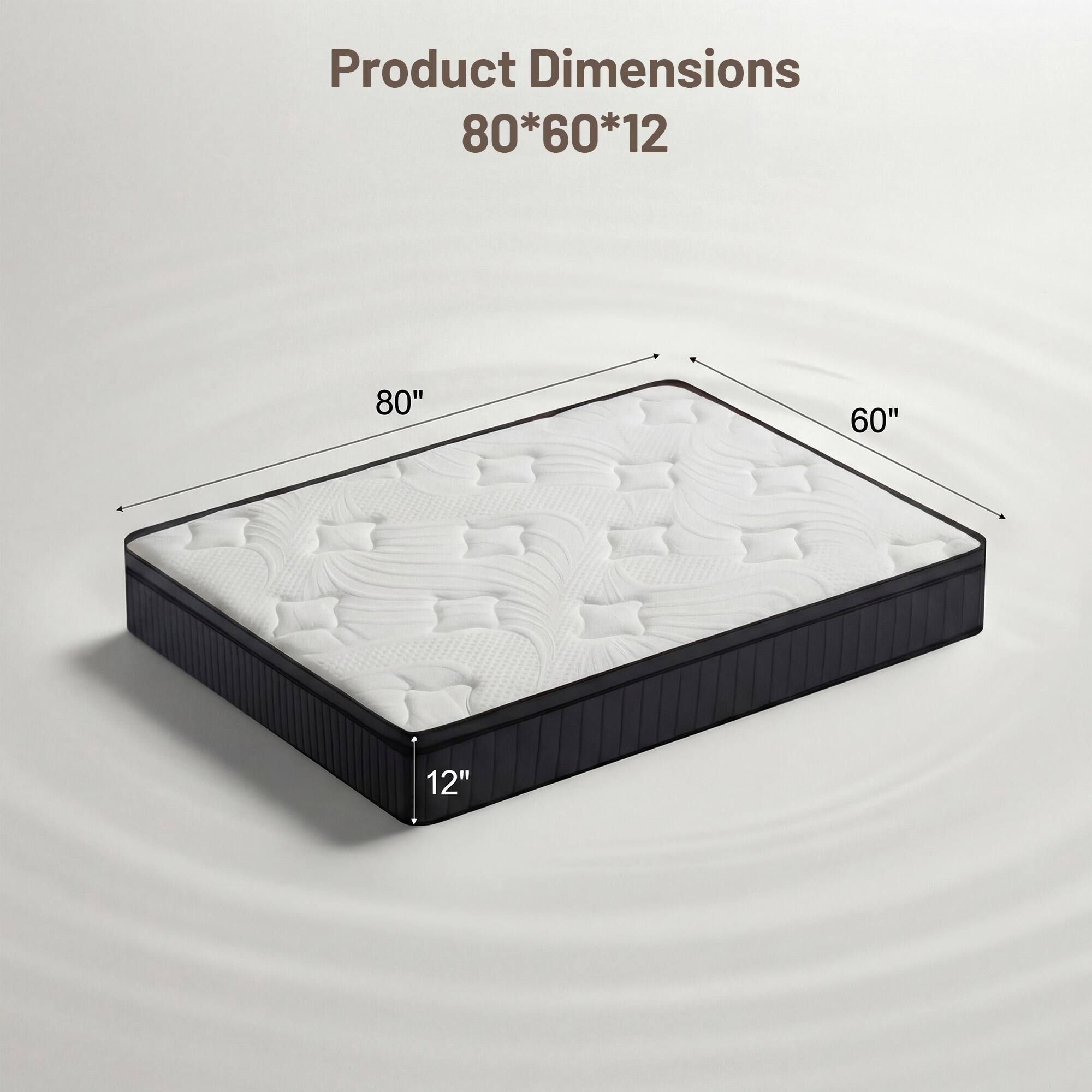 Product Dimensions 80*60*12  
80"  
60"  
12"