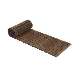 Costway - 1 PCS 12 FT Wooden Garden Pathway with Non-Slip Surface, Fir Wood Decorative Boardwalk - Brown