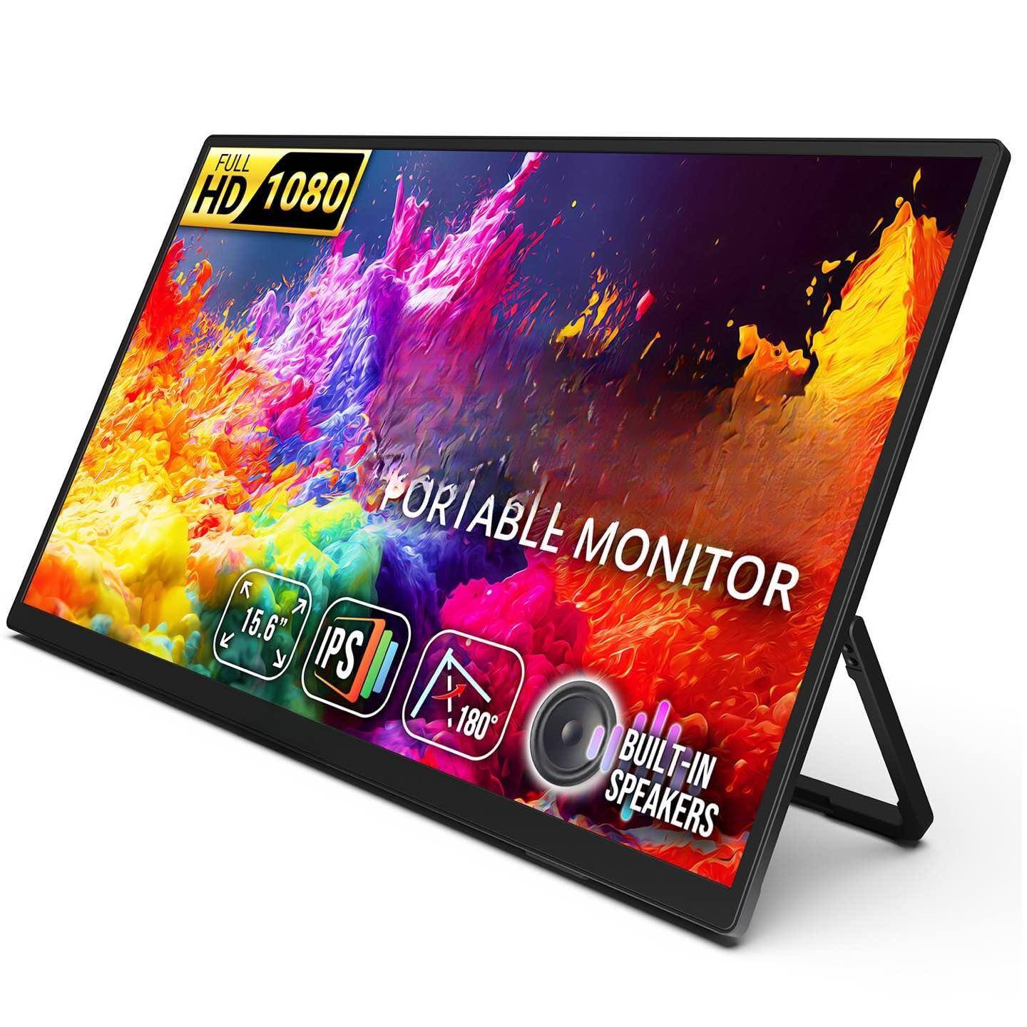 VEGA AUTOMOTIVE - Portable Monitor 6 inch Fhd 1080p Ultra slim Laptop 1920x1080 With Built in Speakers Ips Display Kickstand - 1-Pack Single Set