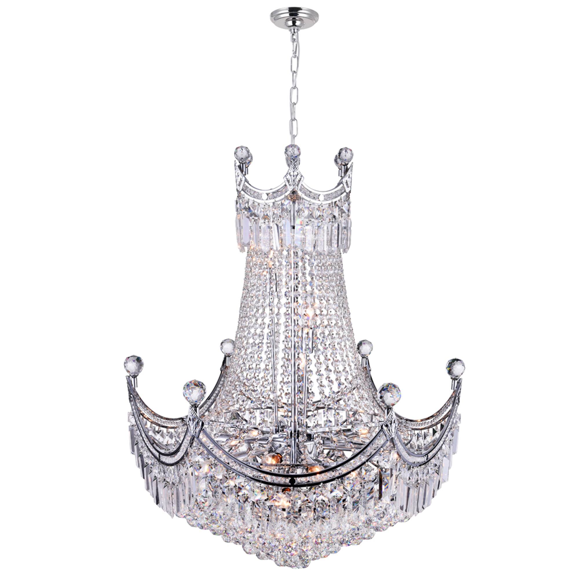 Angle. CWI Lighting - Amanda 15 Light Down Chandelier With Chrome Finish - Chrome.
