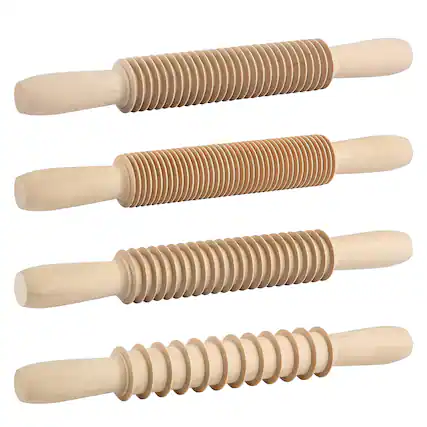 Front. Kuchenprofi - Wooden Pasta Cutter, Set of 4 - Beige.