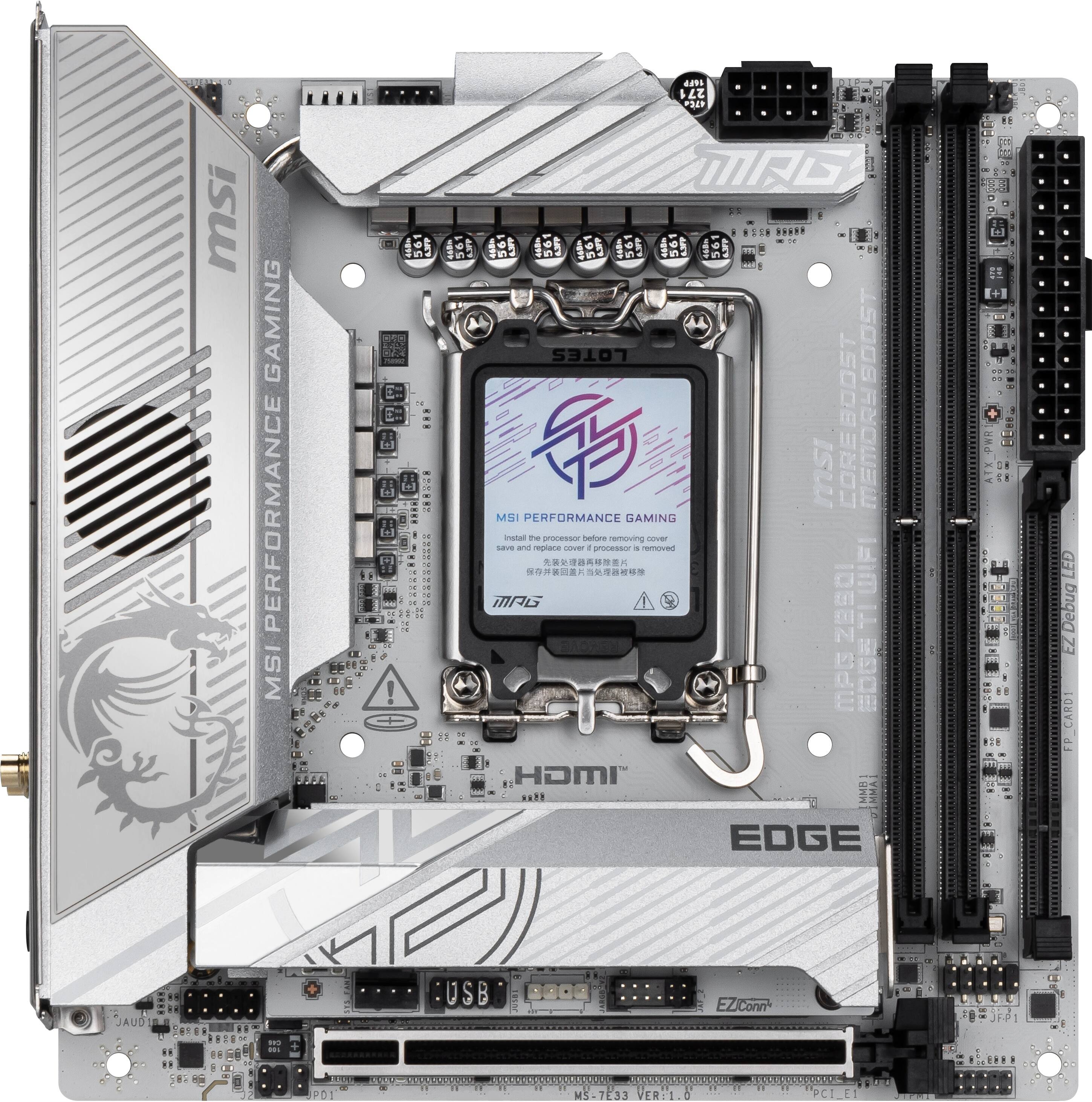 MSI PERFORMANCE GAMING

Install the processor before removing the cover

MSI PERFORMANCE GAMING

HDMI

EZ.Conn

MSI 7E33 VER 1.0

PCT_E1