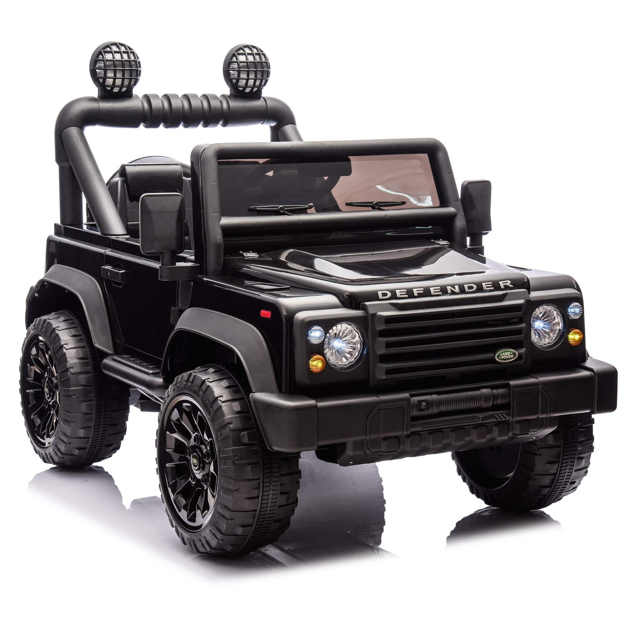 BreeBe - Licensed Land Rover Defender Volta 5008 24V Kids Ride-On Car 2WD with Parents Control, Bluetooth, Music, LED Lights - Black