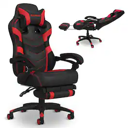 Respawn Products - RESPAWN 110 Pro Gaming Chair - Gaming Chair with Footrest, Ergonomic Computer Desk Chair - Red
