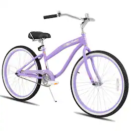 JOYSTAR - Beachside 24" Beach Cruiser Bike for Girls Boys, Mens Womens, Kids Cruiser Bikes with Coaster Brake - Purple