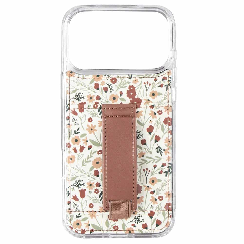 Walli Cases - Harvest Fields Phone Case with Wallet and Finger Strap for iPhone 17 - Black and White Check