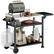 Front. Outsunny - Outdoor Grill Cart with Foldable Side Table, 46" x 21.75" Multifunctional Stainless Steel Pizza Oven Stand - Black.
