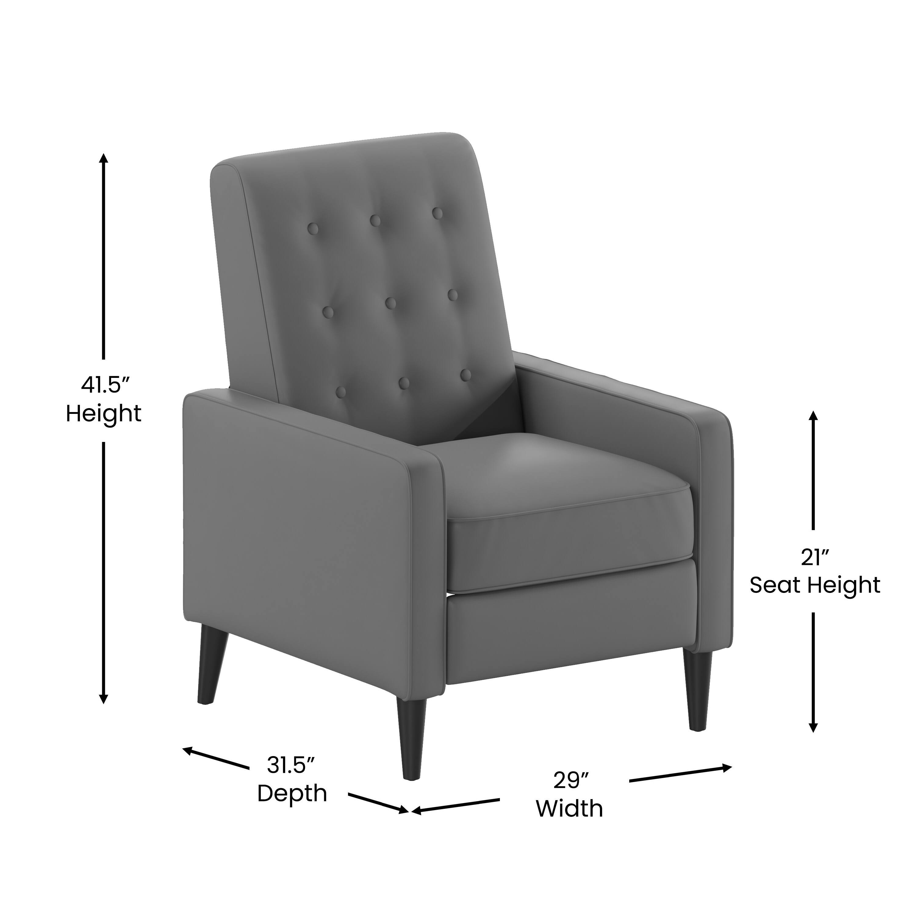 41.5" Height  
21" Seat Height  
31.5" Depth  
29" Width