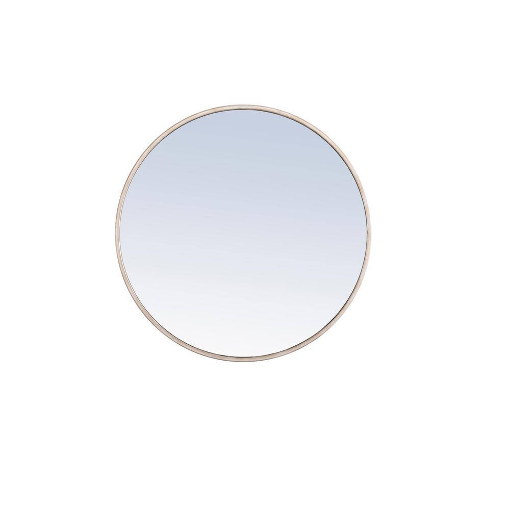 Alt View 5. Elegant Decor - Metal frame Round Mirror 24 inch Silver finish - Silver.