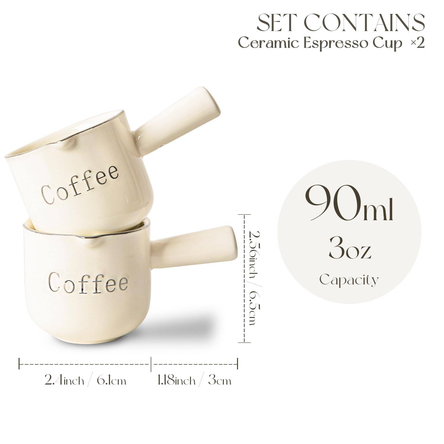 Dapper Styles Espresso Cups Ceramic Measuring Cup With Handle Shot V ...