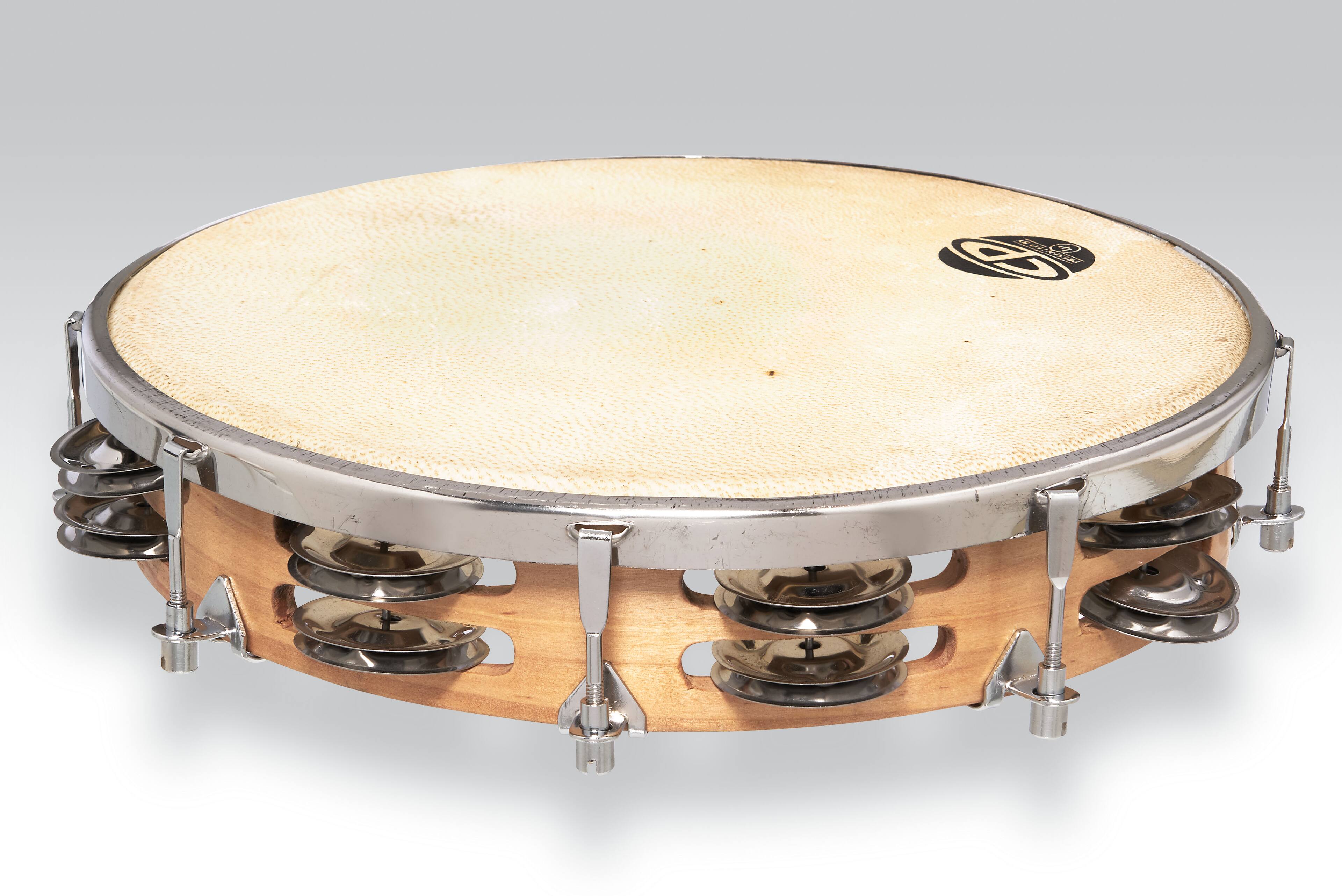 Left. Latin Percussion - CP Double Row Tuned Tambourine Steel, 10".