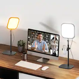 Neewer - Basics 2-Pack 10.8" Video Conference Lights, 15W Bi-Color CRI95+, w/ Stands & Holders, L220