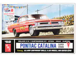 Skill 2 Model Kit 1962 Pontiac Catalina Super Stock 3-in-1 Kit 1/25 Scale Model by AMT - Multi