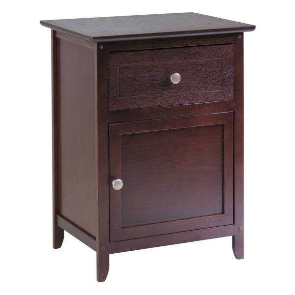 Angle. Hivvago - Hivvago 1-Drawer Bedroom Nightstand End Table Cabinet - Brown.