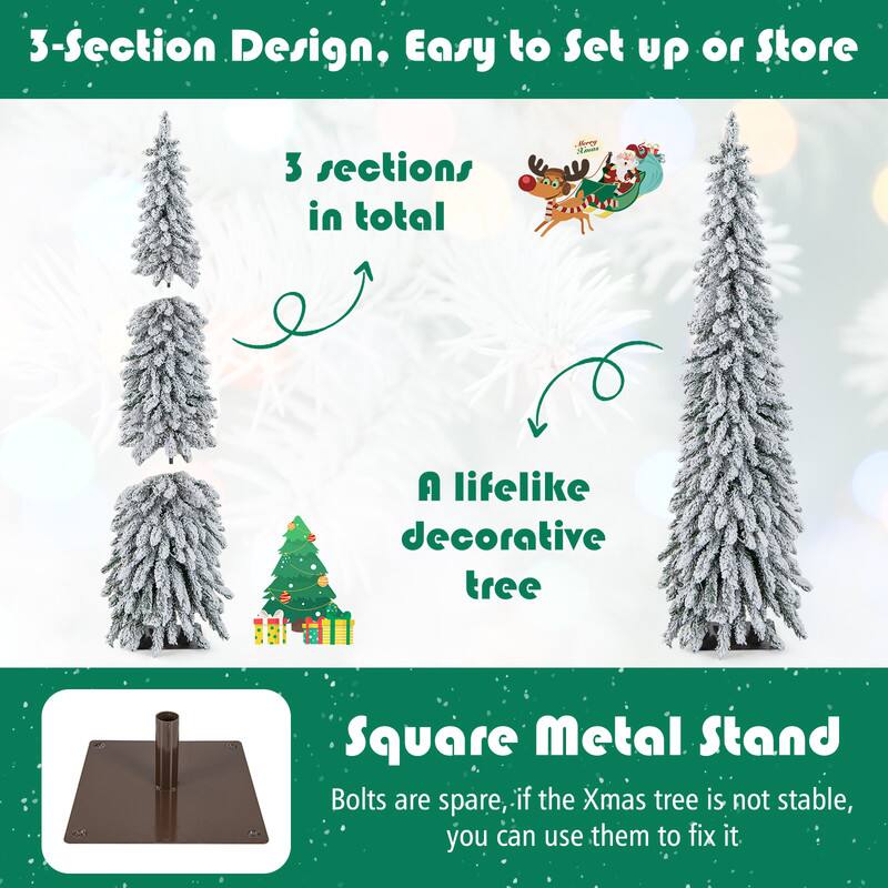 3-Section Design, Easy to Set up or Store

3 sections in total

A lifelike decorative tree

Square Metal Stand

Bolts are spare, if the Xmas tree is not stable, you can use them to fix it