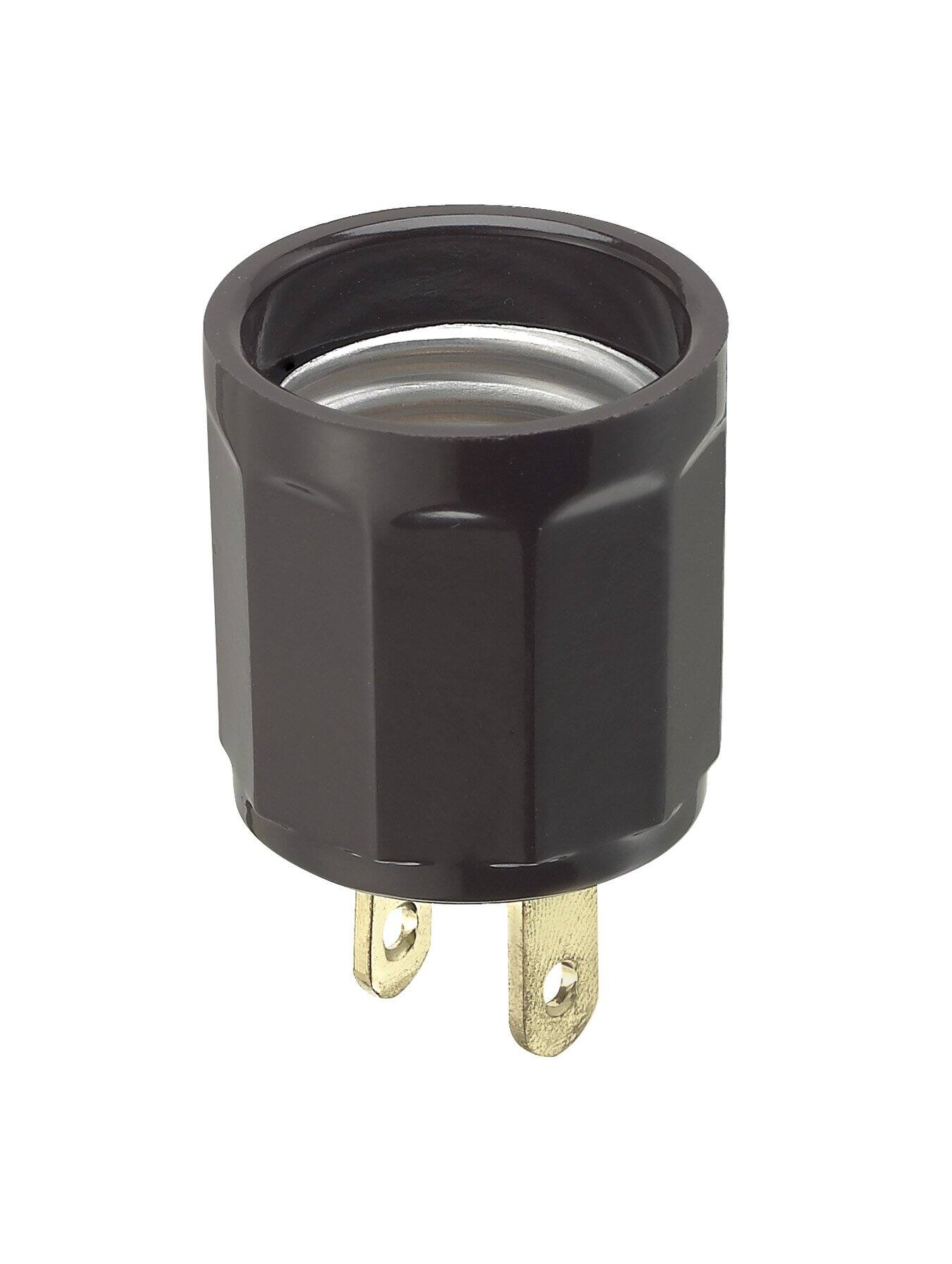 Leviton - Plastic Medium Base Lampholder Adapter 1 pk - Brown