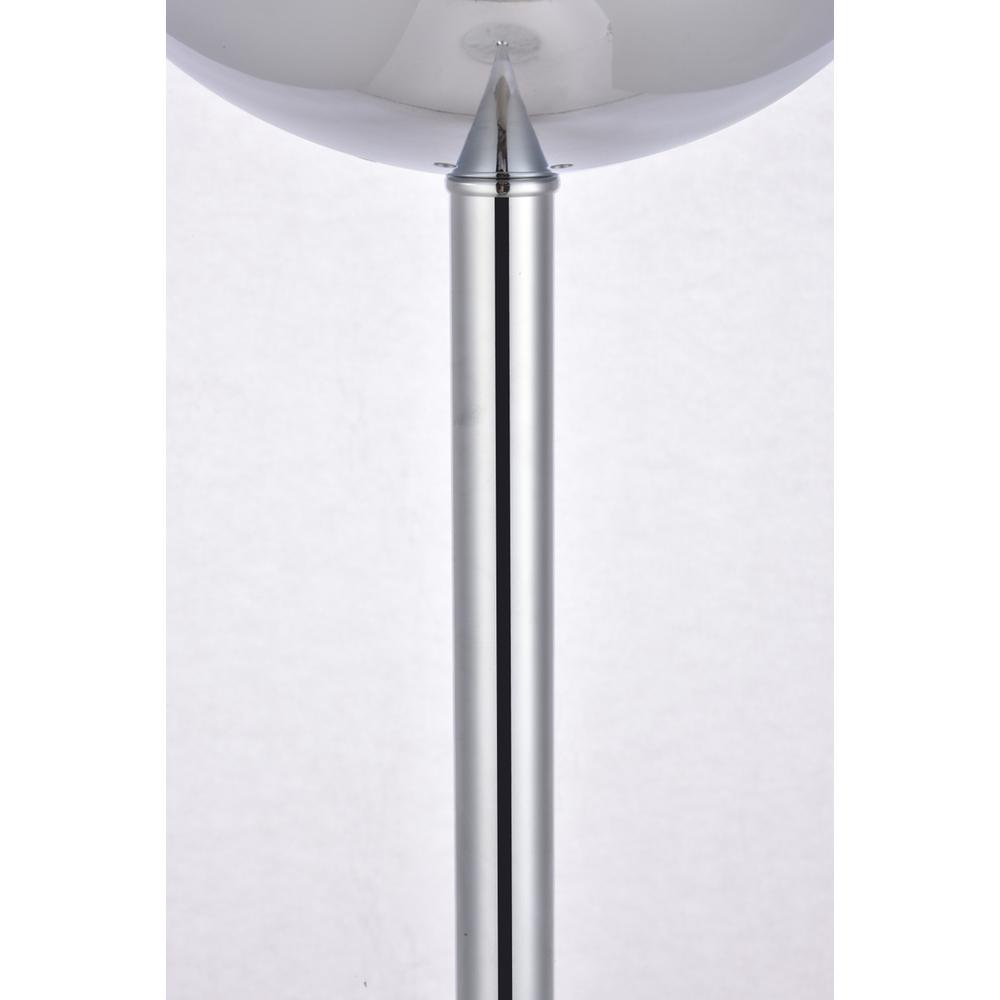 Back. Living District - Eclipse 1 Light Chrome Floor Lamp With Frosted White Glass - Chrome And Frosted White.