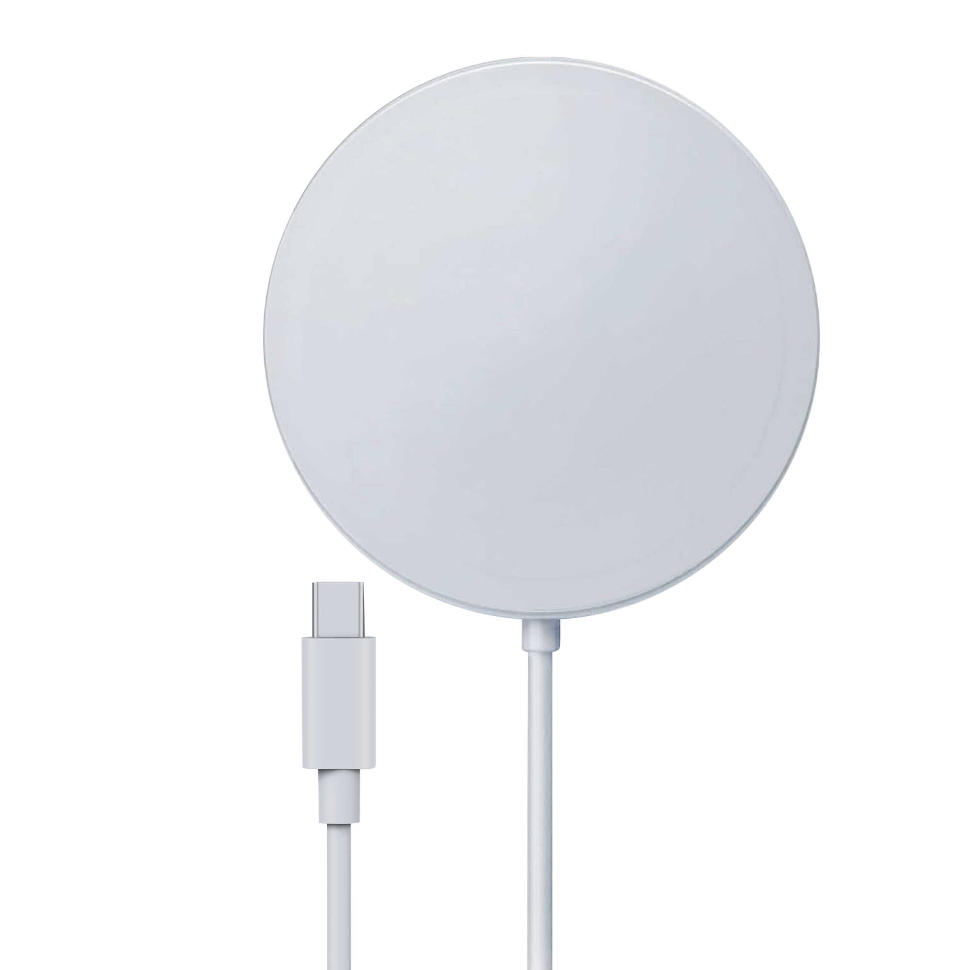 Alt View 4. Xyst - 15-Watt MagSafe Wireless Charger with Built-in USB-C Cable - White.
