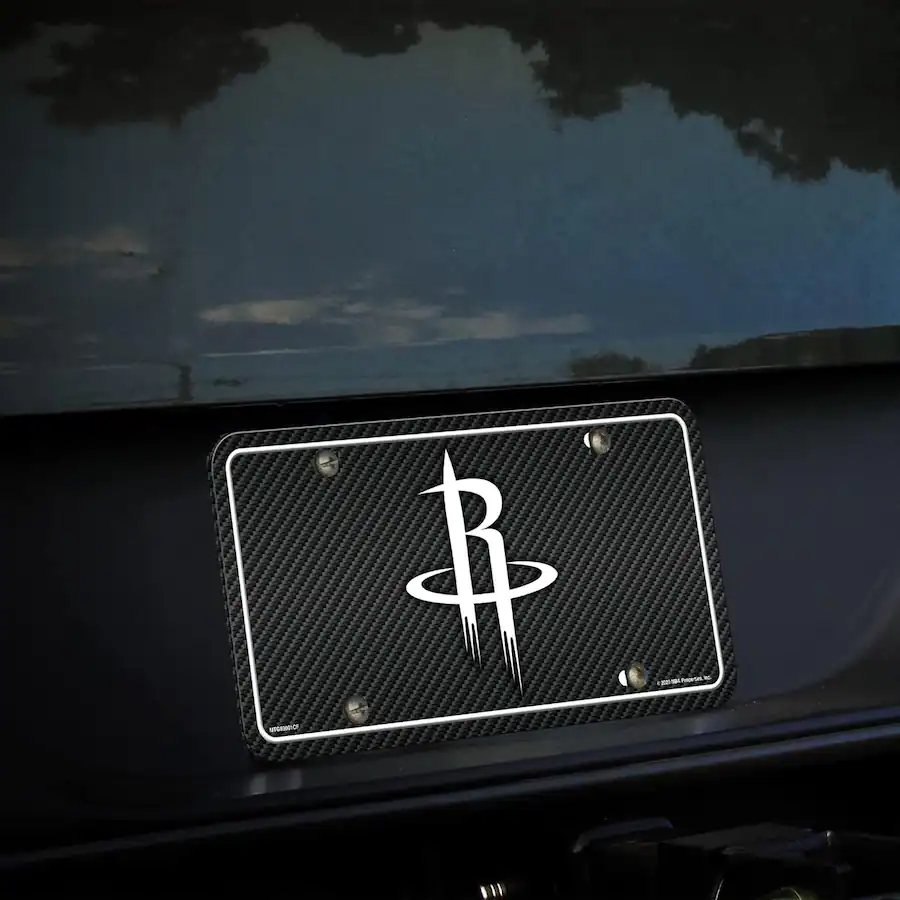 Houston Rockets License Plate Rico Industries Houston Rockets NBA Carbon Fiber Design 12x6 Metal ...