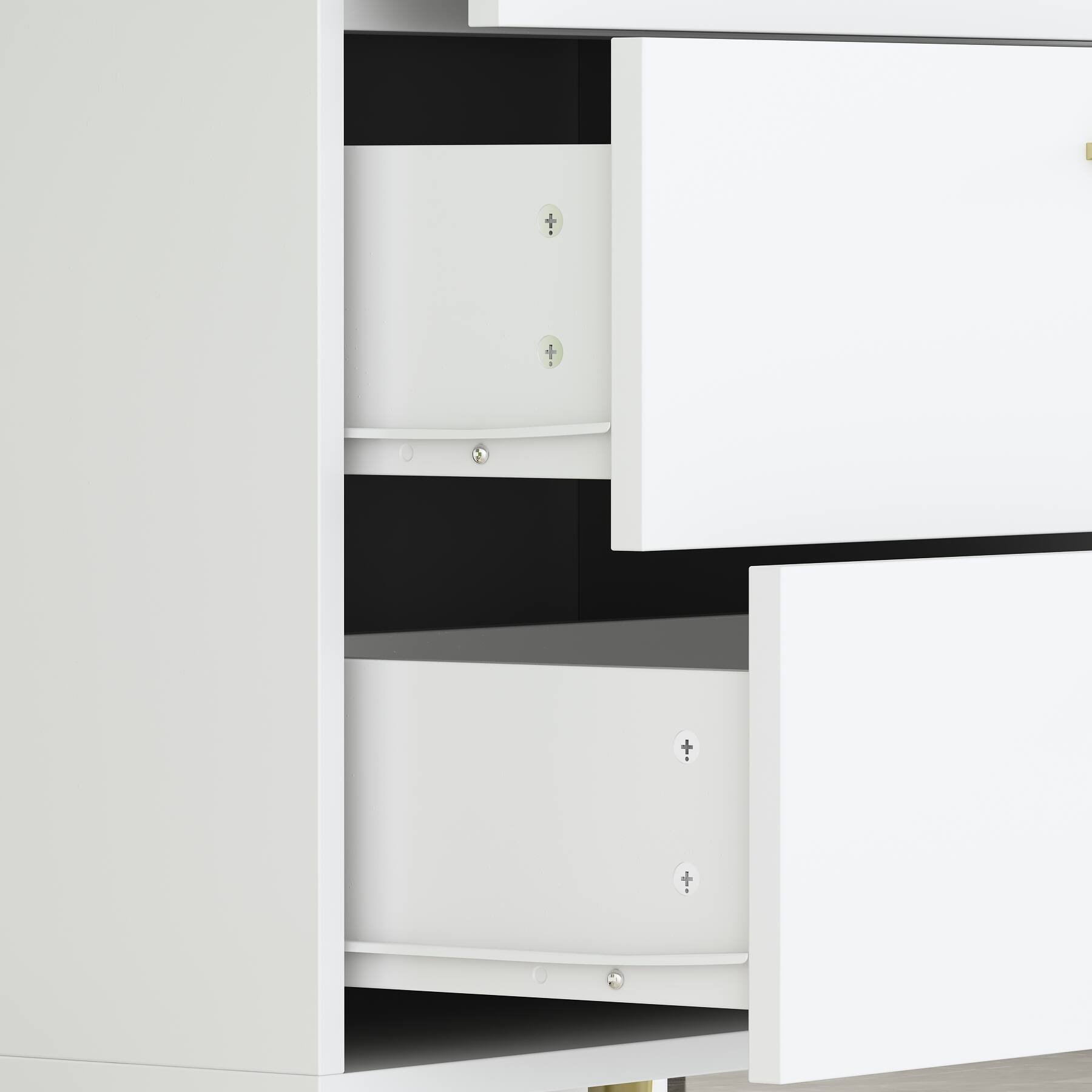 Alt View 2. Famapy - 5-Drawer Dresser for Bedroom, Living Room & Apartment – Modern Storage Cabinet with Metal Legs & Anti-Tip Safety - White.