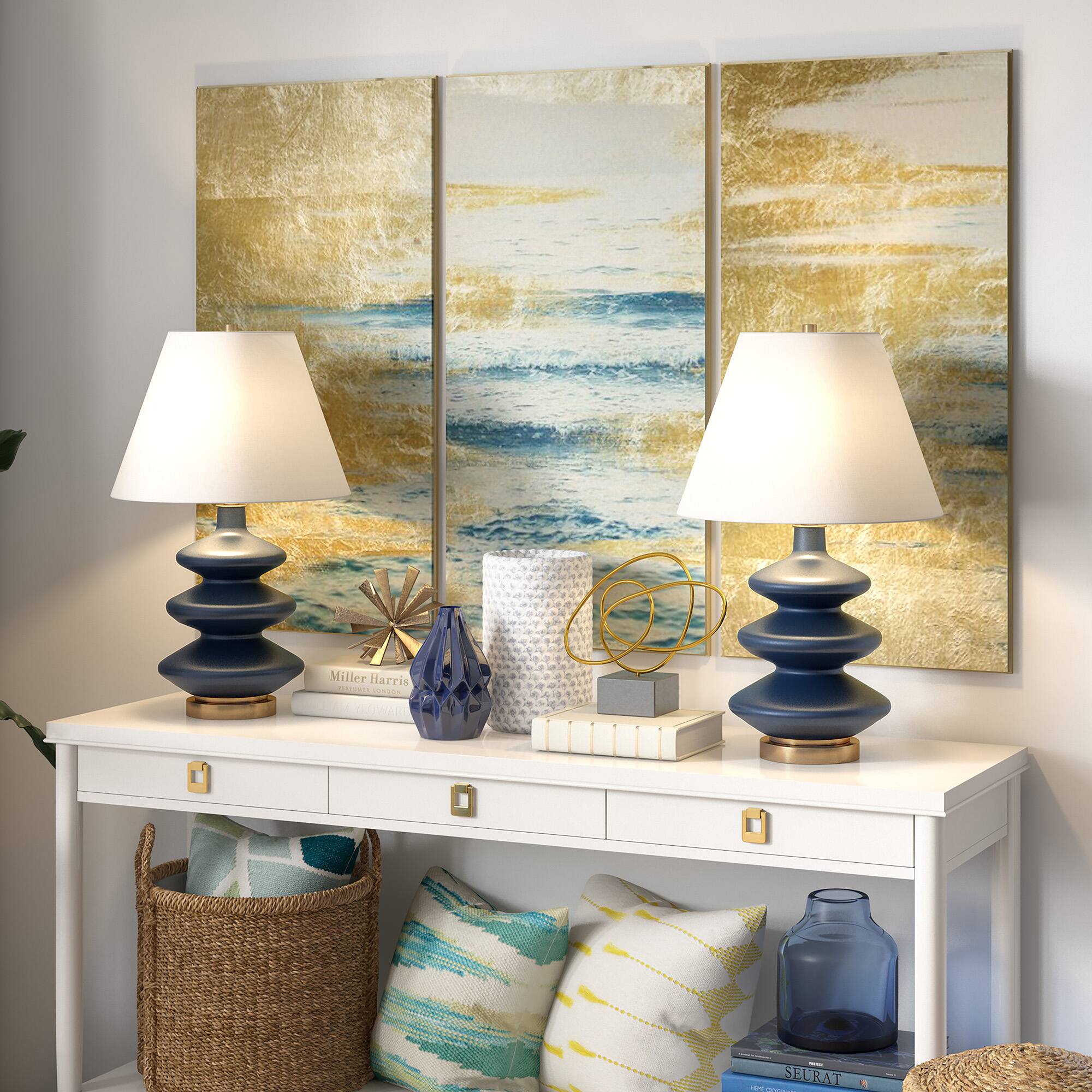 Alt View 11. Hudson&Canal - Carleta Table Lamp - Blue.