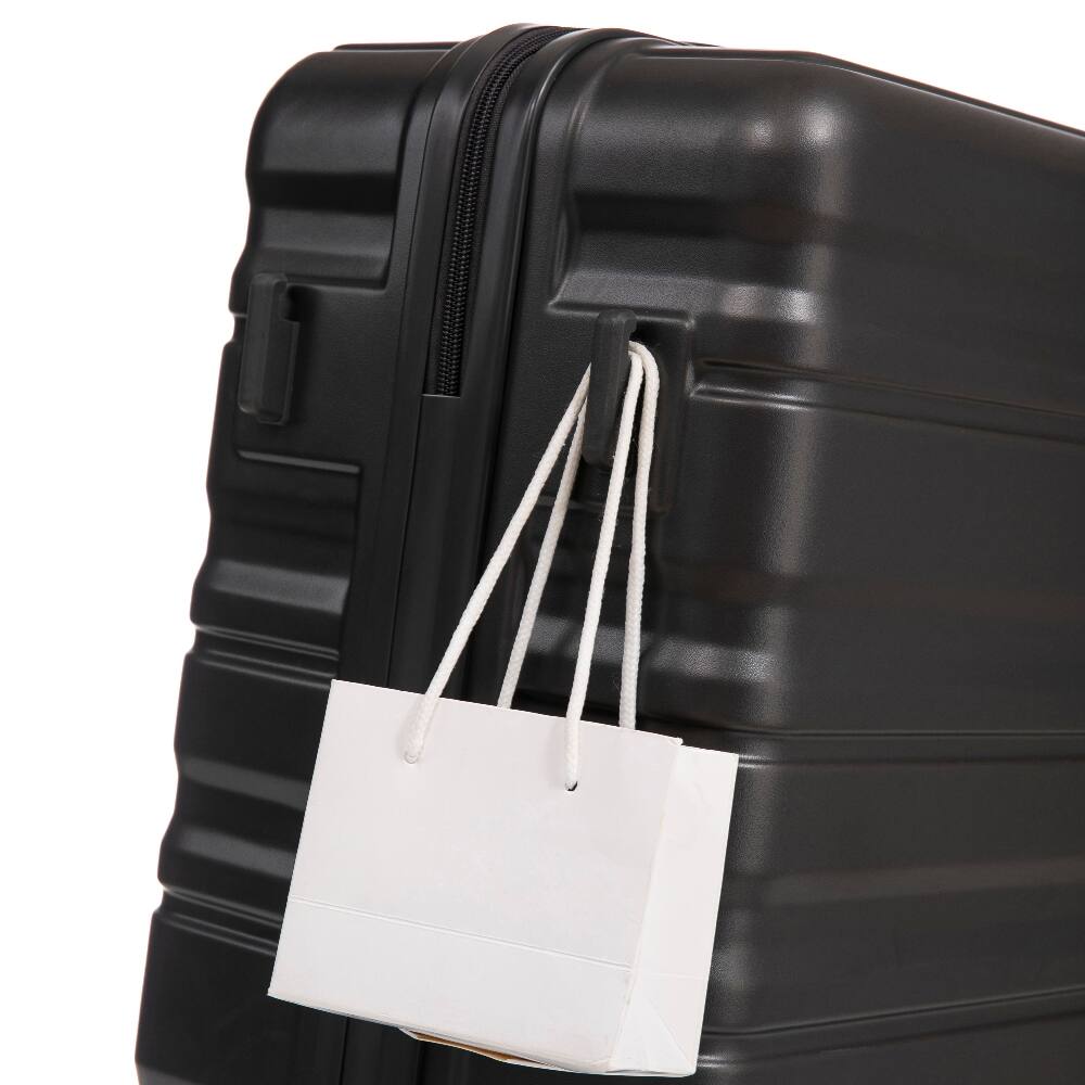 Angle. Ropilly - Ropilly 3 Piece Luggage Set Hard Shell Suitcase with Spinner Wheels 20/24/28 Inch Dark Gray - Dark Gray.