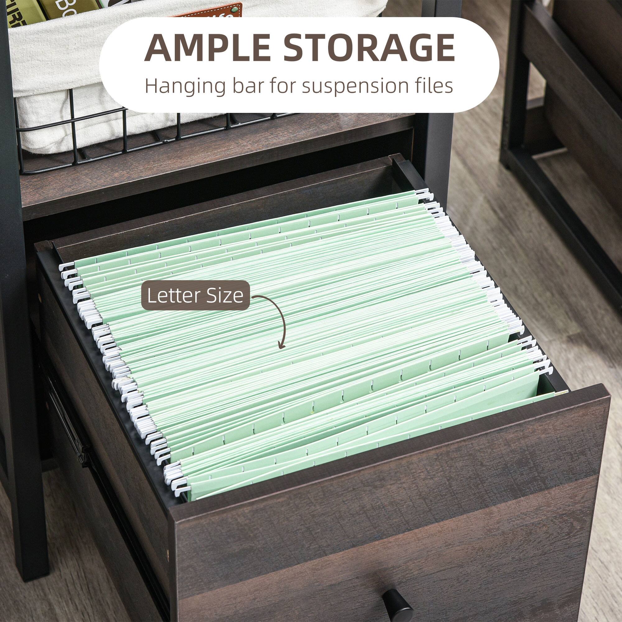 AMPLE STORAGE  
Hanging bar for suspension files  

Letter Size