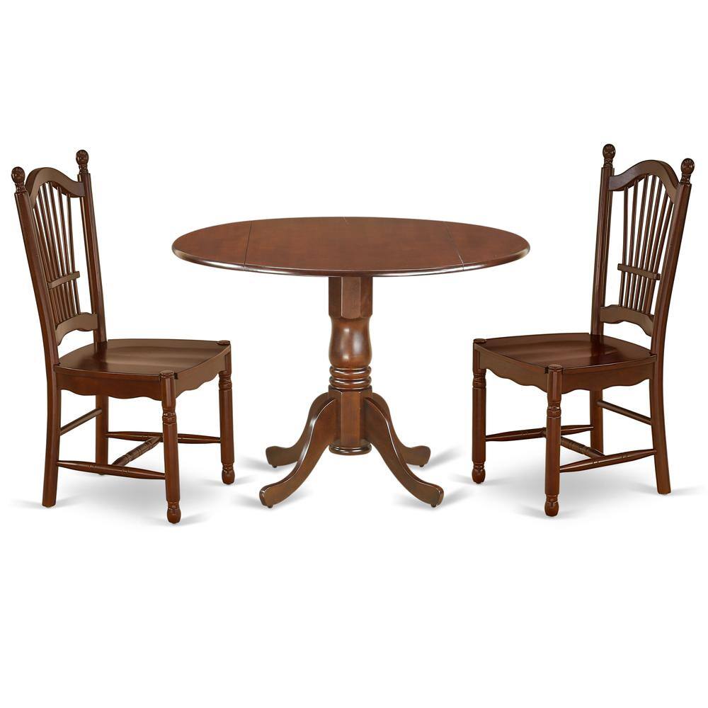 Back. East West Furniture - Dining Room Set Mahogany - Brown.