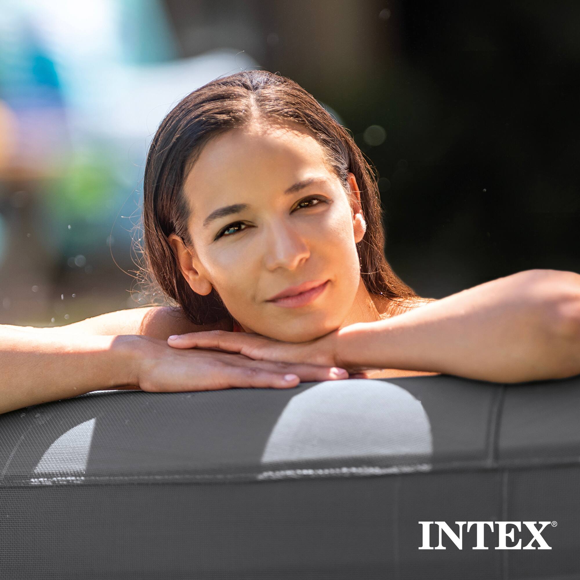 Alt View 7. Intex - Intex SimpleSpa Bubble Massage 6 Person Inflatable Hot Tub with Energy Cover - grey.