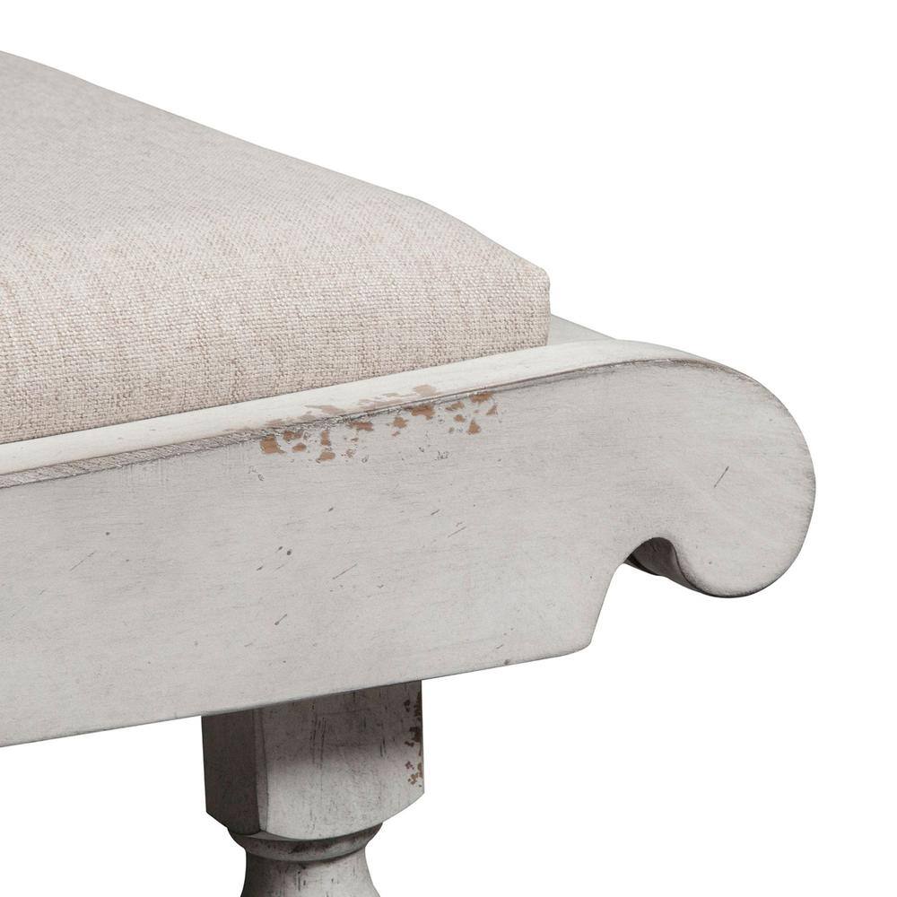 Angle. Liberty Furniture Industries - Whitney Bench (RTA) in Antique Linen w/ Weathered Gray - White.
