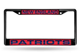 Rico Industries - New England Patriots Black Metal Laser Cut License Plate Frame - Multi