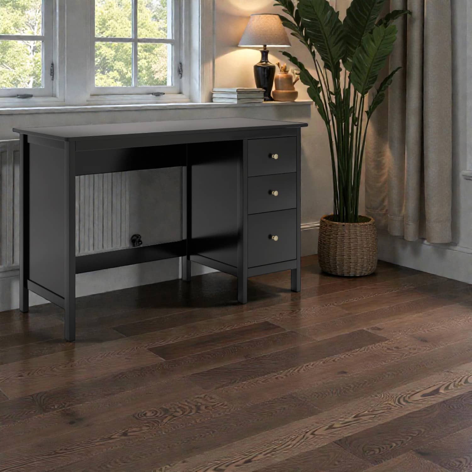 Hivvago - Stylish 48" Office Desk with Multiple Drawers for Organized Workspace - Black