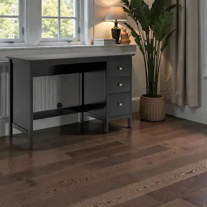 Front. Hivvago - Stylish 48" Office Desk with Multiple Drawers for Organized Workspace - Black.