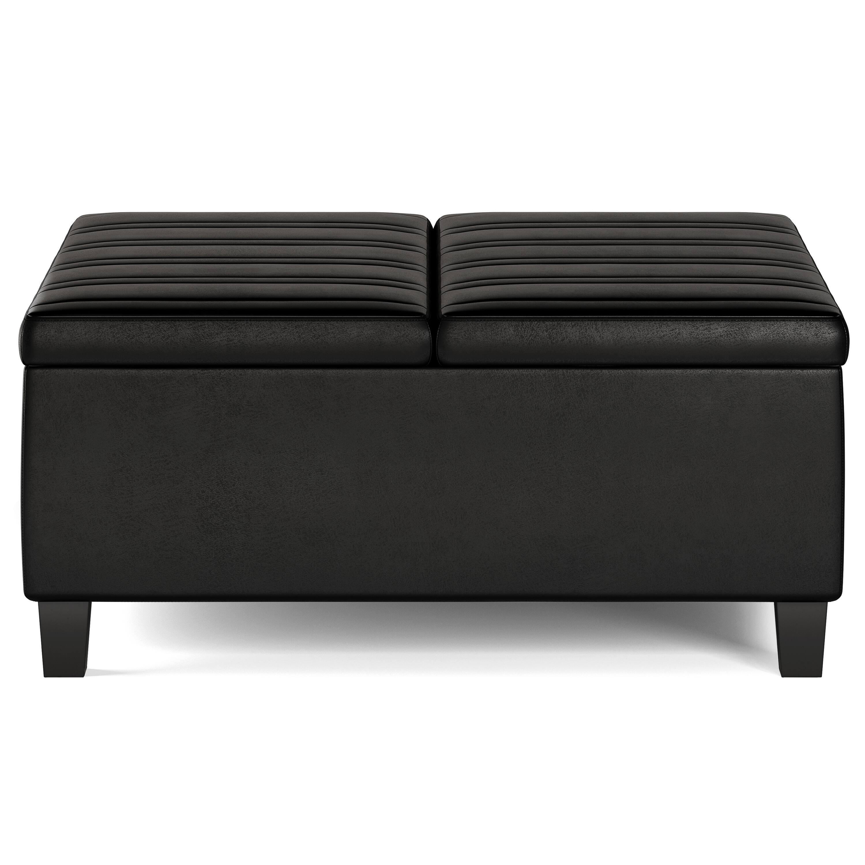Alt View 12. Simpli Home - Ellis Coffee Table Storage Ottoman - Distressed Black.