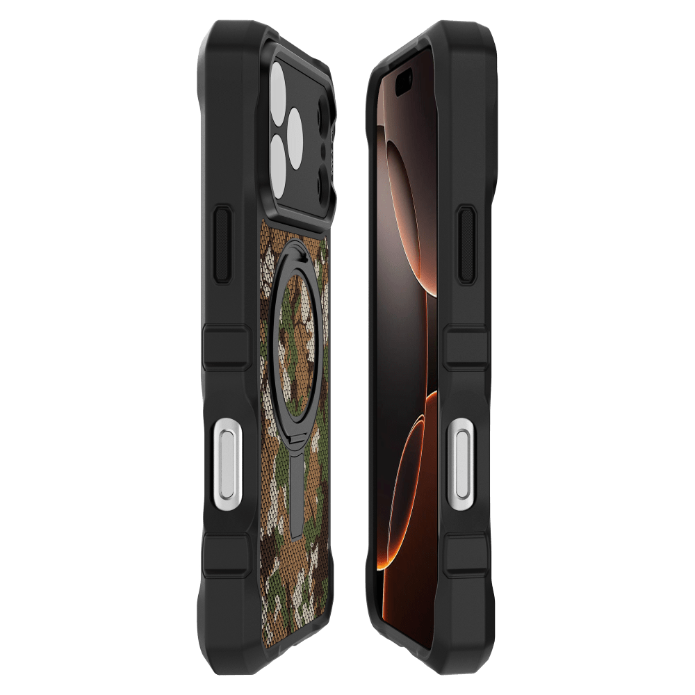 Alt View 1. Itskins - Supreme_R Stand Nylon MagSafe Case for Apple iPhone 18 Pro Max / 17 Pro Max - GREEN.