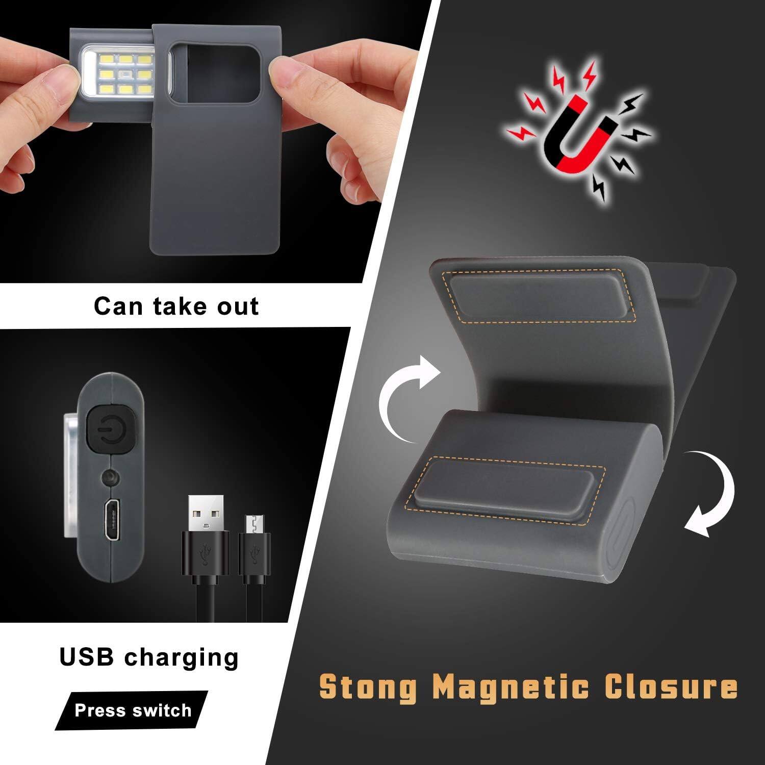 Alt View 2. Schertz - 2-Pack USB Rechargeable Reflective Running Lights, Clip-On for Runners (Black).