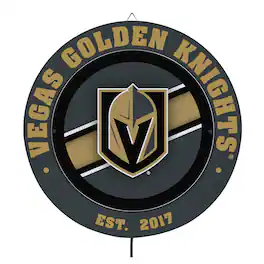 Evergreen Enterprises - Vegas Golden Knights 15" LED Round Metal Lit Wall Sign - Multicolor