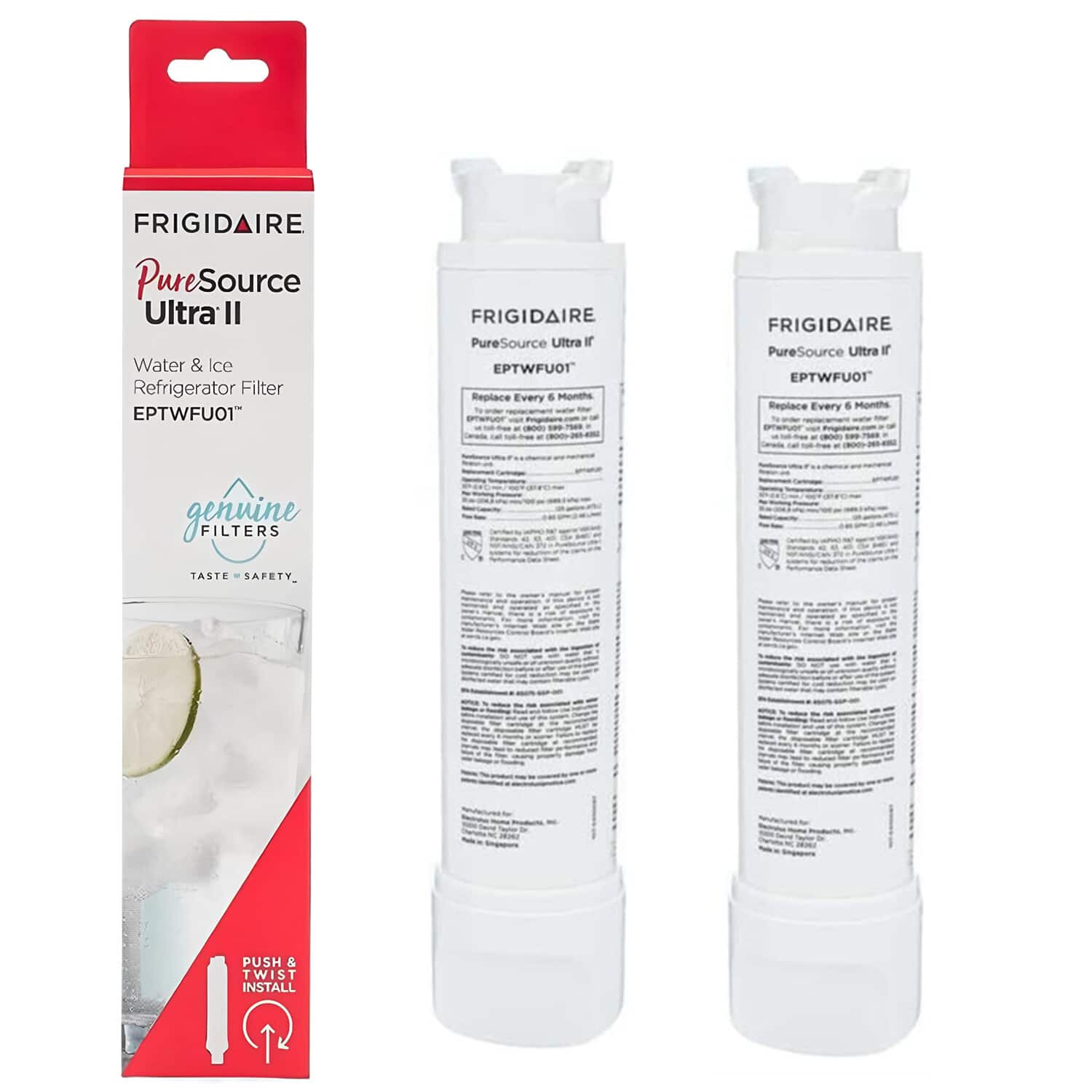 Frigidaire - EPTWFU01 PureSource Ultra II Refrigerator Water Filter 3 Pack