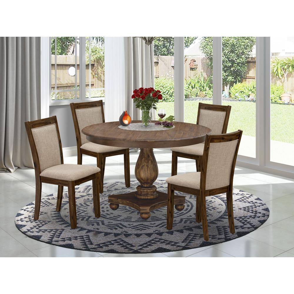 East West Furniture F2MZ5 N04 5 Pc Kitchen Dining Table Set Pedestal ...