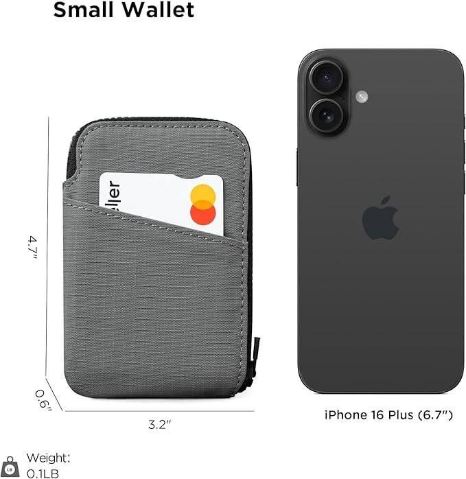 Small Wallet  
4.7" x 0.6" x 3.2"  
iPhone 16 Plus (6.7")  
Weight: 0.1LB