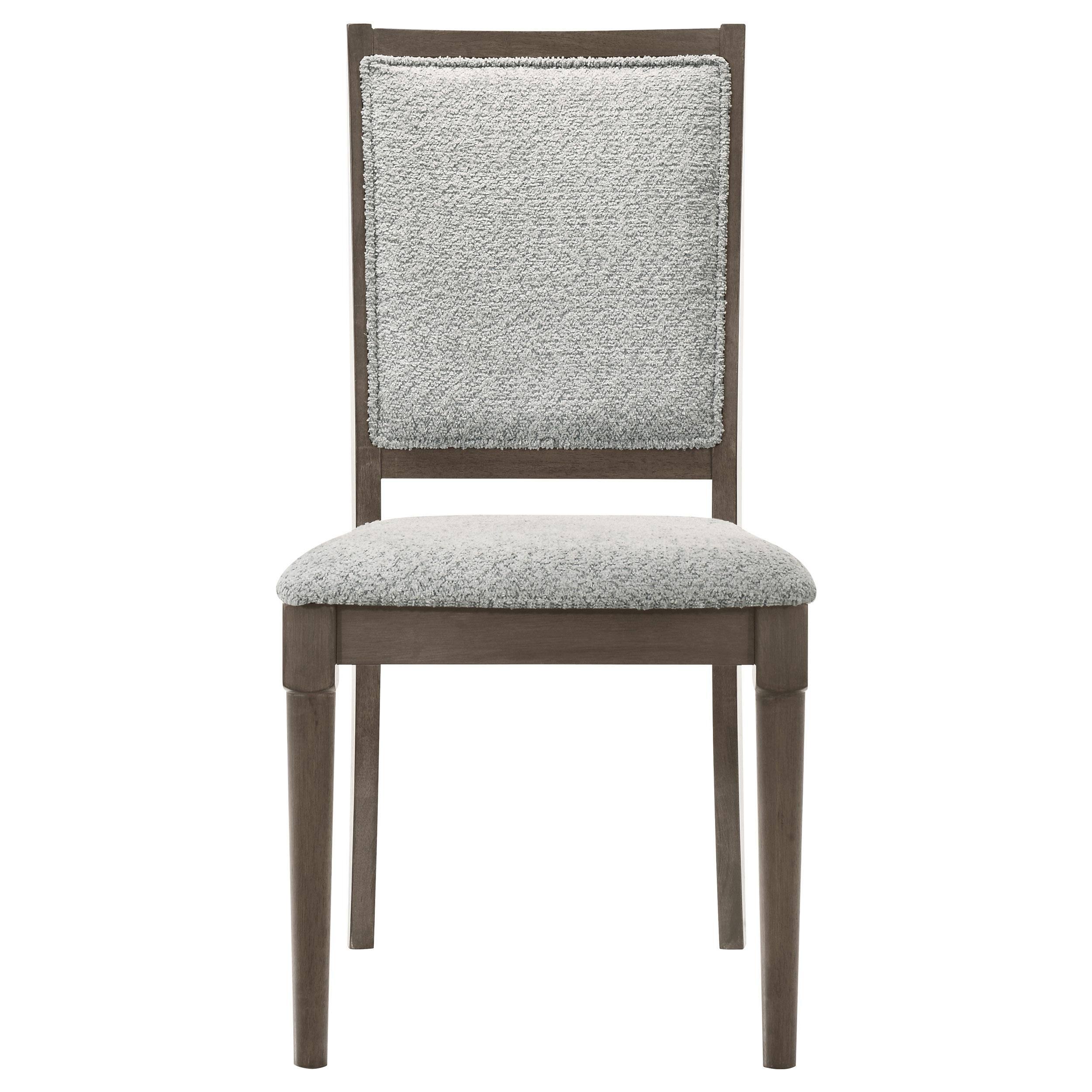 Alt View 1. Manhattan Lane - Nolan Dining Chair Set of 2, Gray Fabric, Dark Brown Hardwood Frame - Brown, Gray.