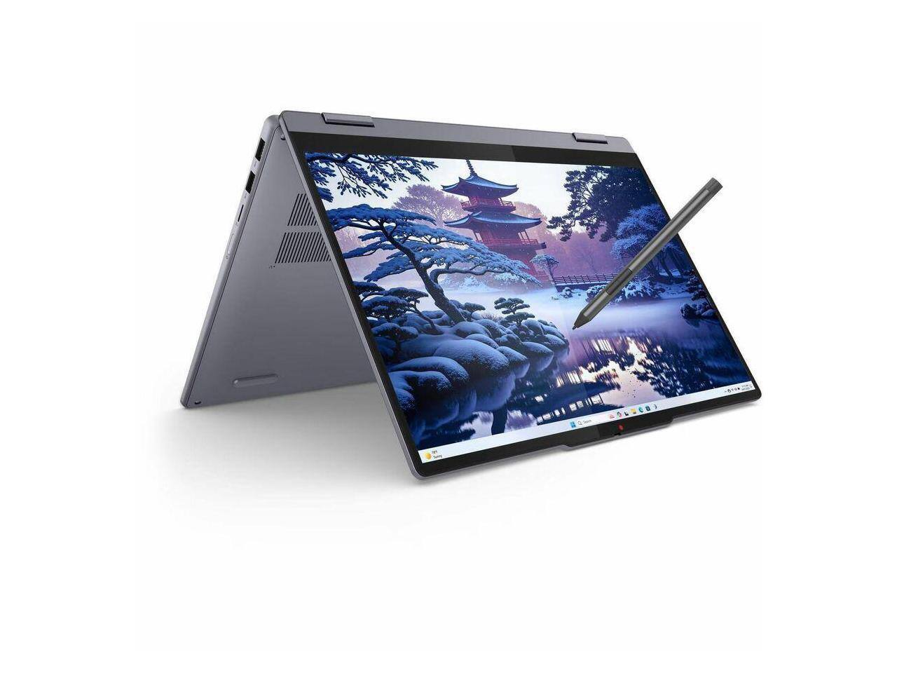 Alt View 5. Lenovo - Lenovo IdeaPad 5 14" Touch - Intel Core Ultra 7 - 16 GB - 1 TB SSD - Luna Gray - Windows 11 - Gray.