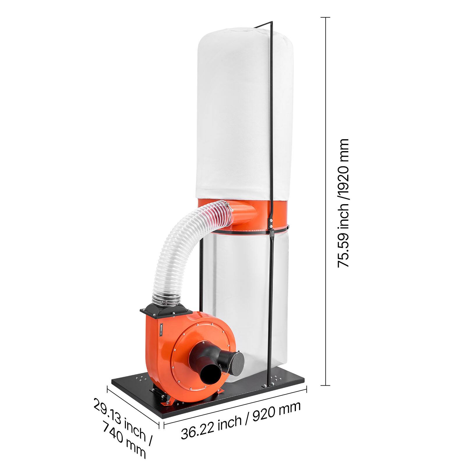 75.59 inch / 1920 mm  
29.13 inch / 740 mm  
36.22 inch / 920 mm
