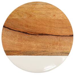 Gibson - Home 12 Inch Duo Tone Round Wood Serving Board - Brown