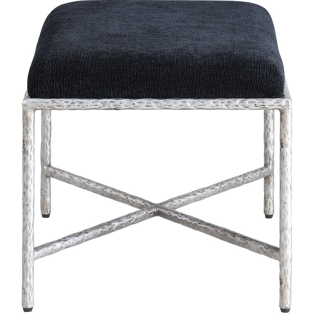 Alt View 3. Meridian Furniture - Valley Black Chenille Fabric Bench - Black.