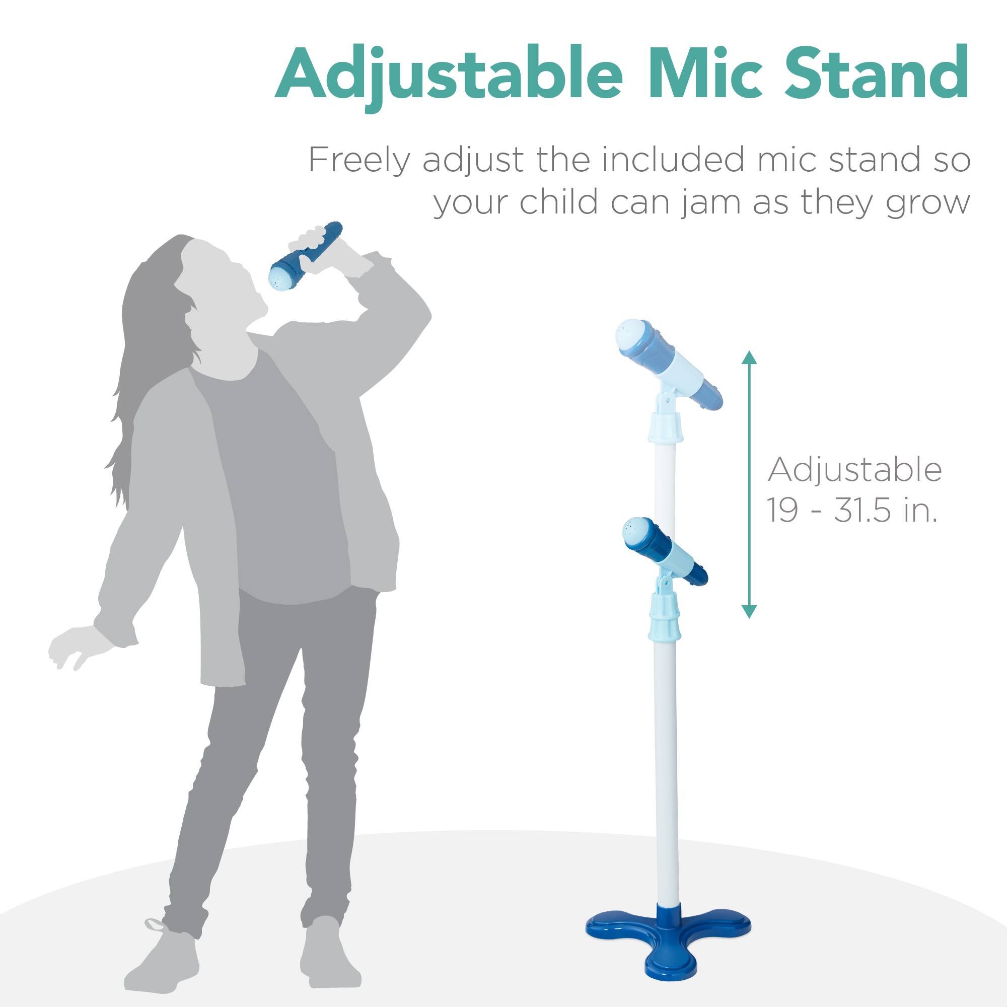 Adjustable Mic Stand  
Freely adjust the included mic stand so your child can jam as they grow  

Adjustable 19 - 31.5 in.