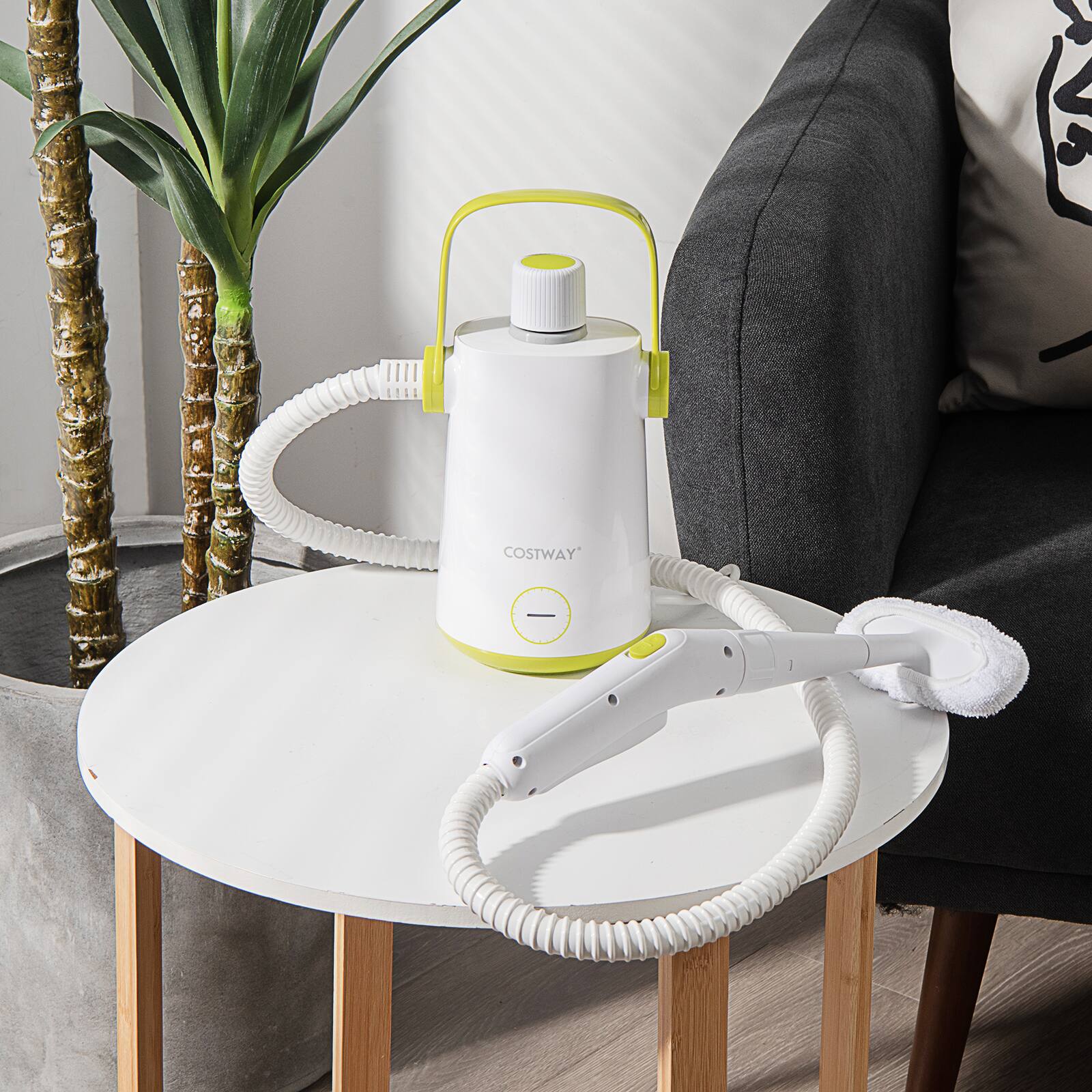 Alt View 3. Costway - Costway Handheld Steam Cleaner, 1000W Portable Pressurized Steamer, Multipurpose Steam Cleaning Machine for Kitchen - Green/White.