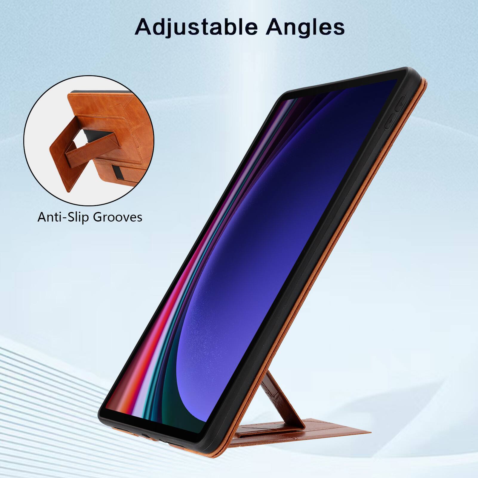 Adjustable Angles  
Anti-Slip Grooves