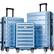 Front. Ecooso - Hardshell Luggage Set 3 Piece, Durable ABS+PC Suitcase Set with Spinner Wheels for Travel (20/24/28 Inch) - Blue.